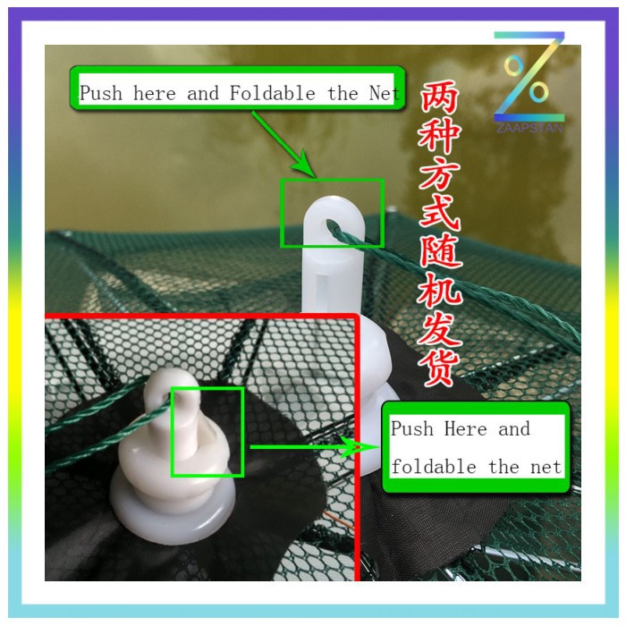 Jaring Pancing Ikan Hexagonal 10 Hole Fishing Net Trap Cage - H14572