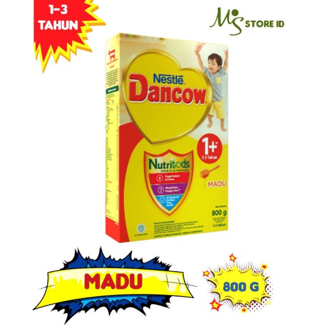 

Nestle Dancow 1+ 800gr dengan Nutritods Rasa Madu Susu Bubuk Untuk Kebutuhan Anak Usia 1 - 3 Tahun