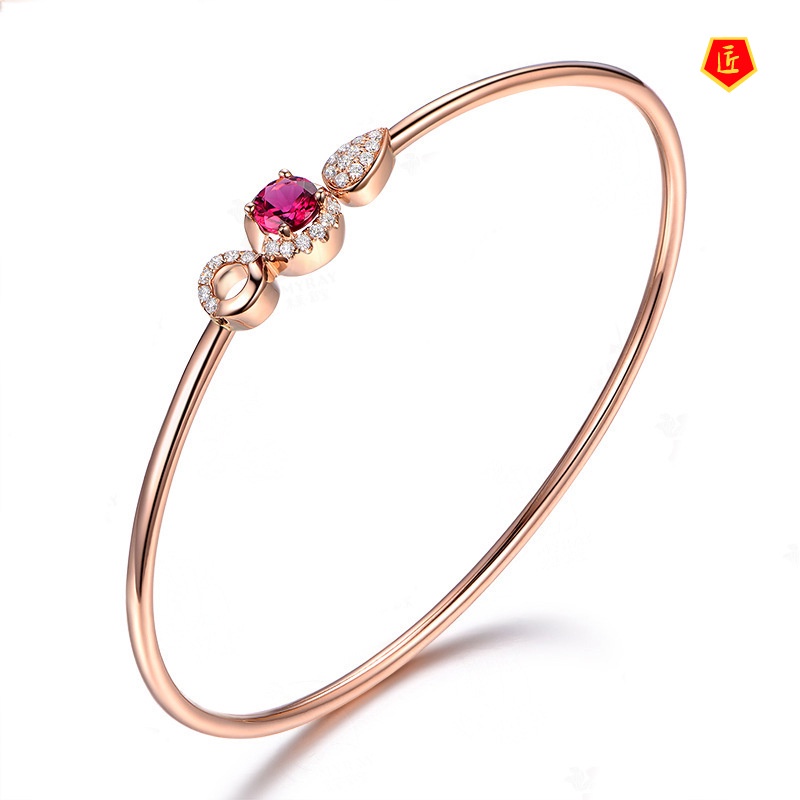 [Ready Stock]Personalized Creative Ruby Rose Gold Bracelet