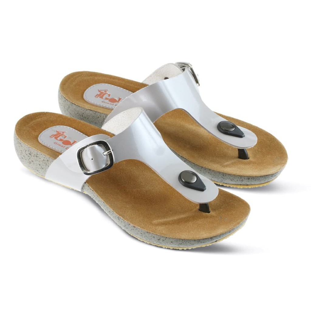 Sandal flat sandal heels sandal wedges sandal murah wanita 5315 - Silver, 36