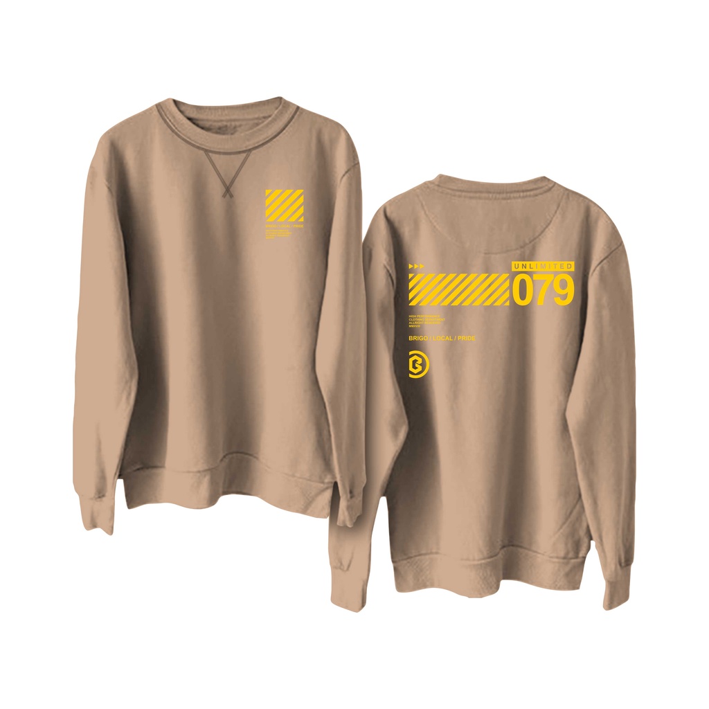 BRIGO Basic Sweatshirt  Unlimited II Sweater Crewneck BRIGO Unlimited  Sablon DTF Fleece Cotton II SIZE M-XXL (Pria &amp; Wanita) Free stiker&amp;Gantungan Kunci