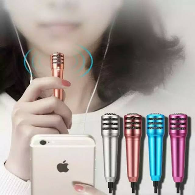 Microphone mini + headset smule / mic earphone 2in1