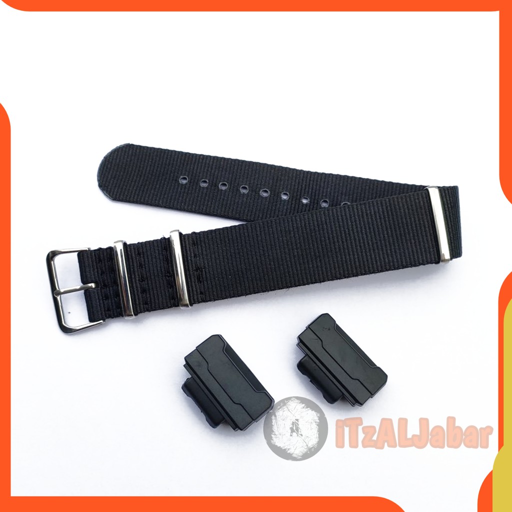 Tali jam tangan Casio G shock Nylon Nato strap Adapter - Hitam