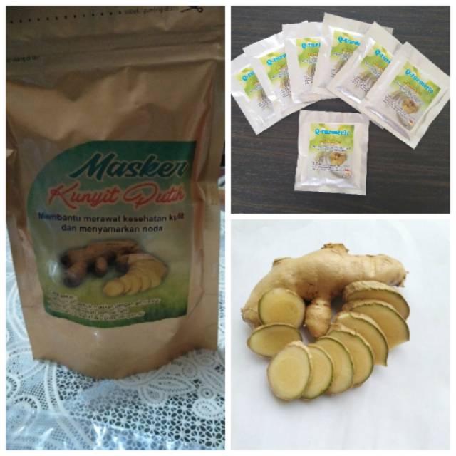 MASKER LULUR ORGANIK BERAS KUNYIT PUTIH Q-turmeric isi 7sachet