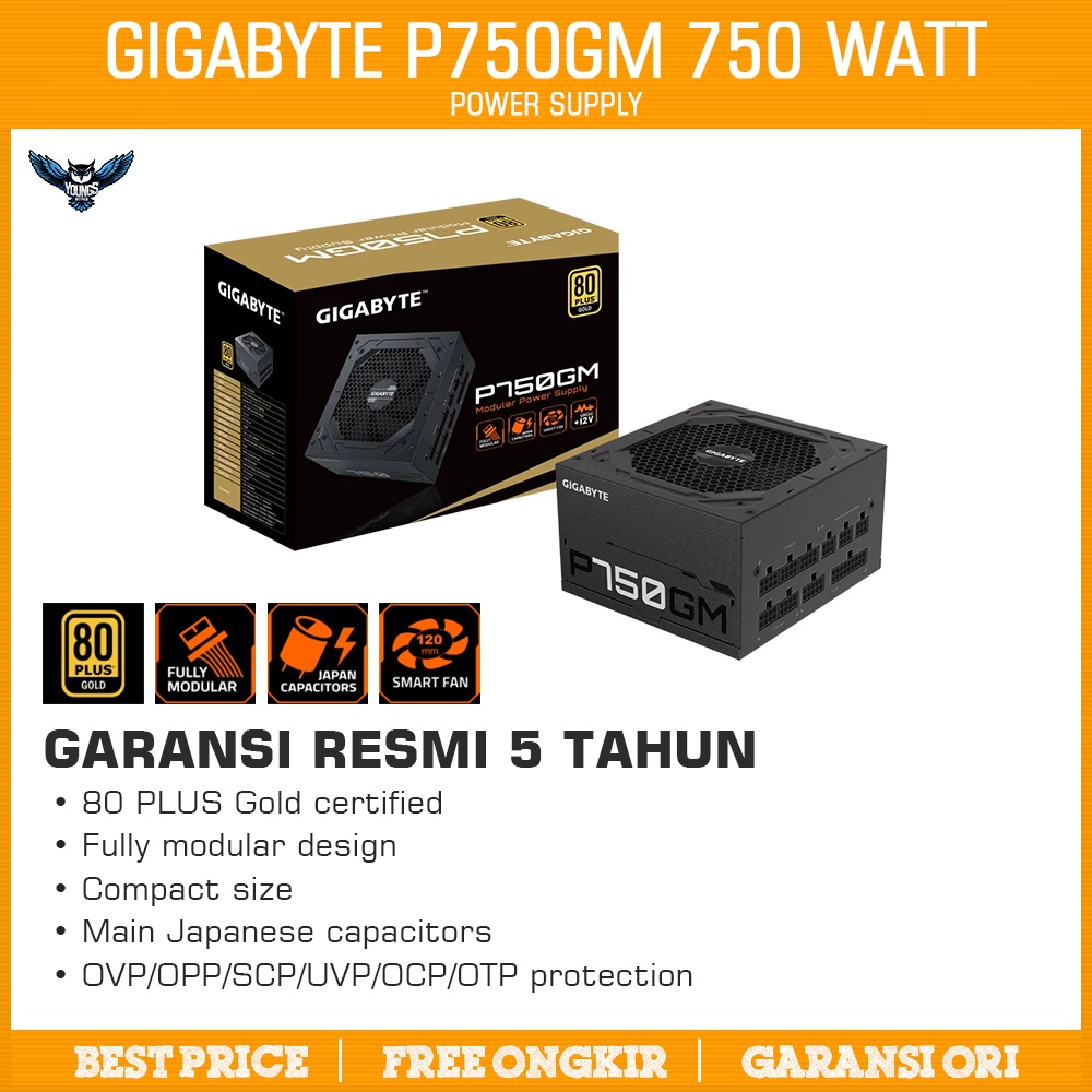 GIGABYTE P750GM PSU 750W | 80+ Gold Full Modular Power Supply 750 W GP