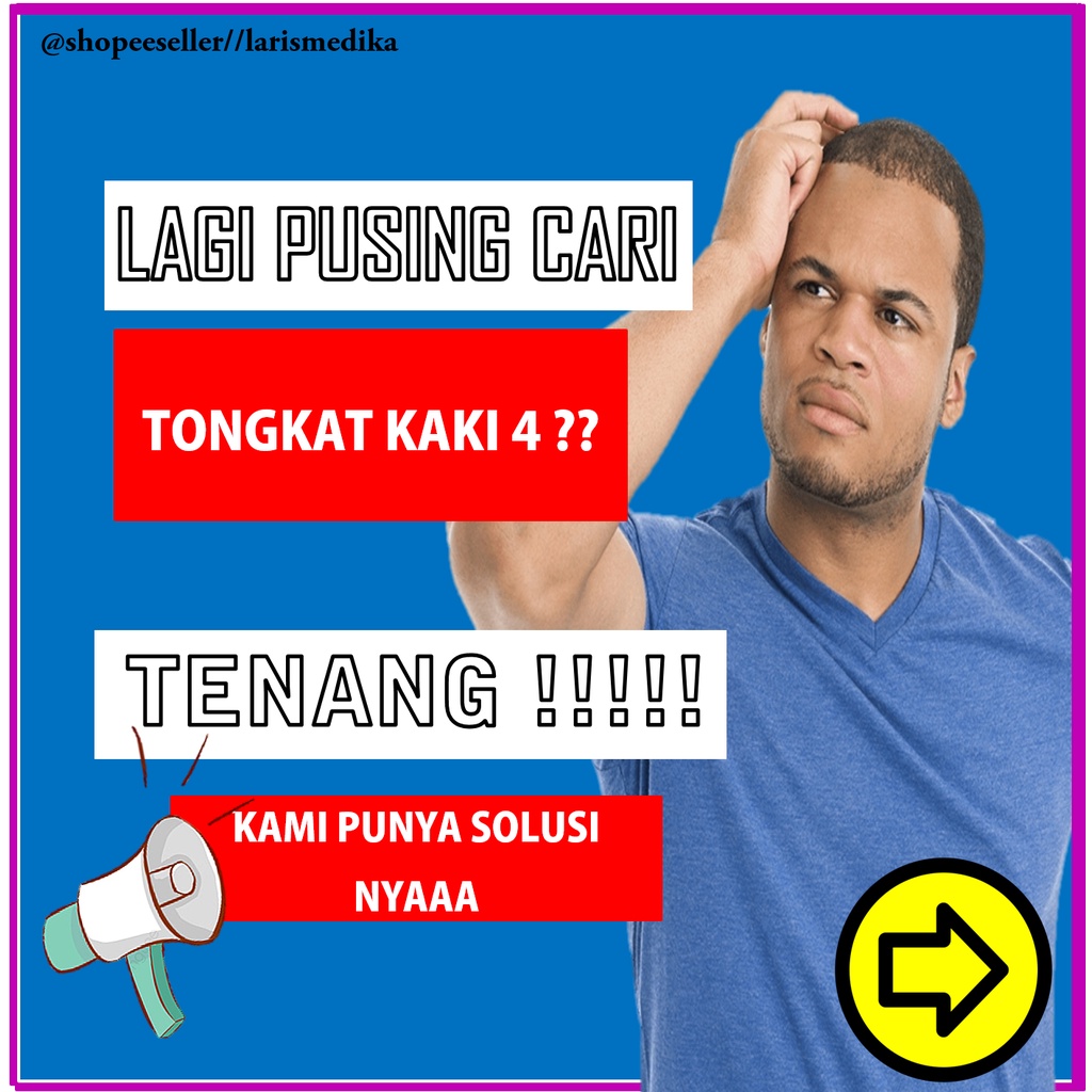 Image of Sella Tongkat Jalan Orang Tua Kaki 4 Empat Alumunium Kruk Alat Bantu Jalan 3 Tiga Manula 1 Lansia #1