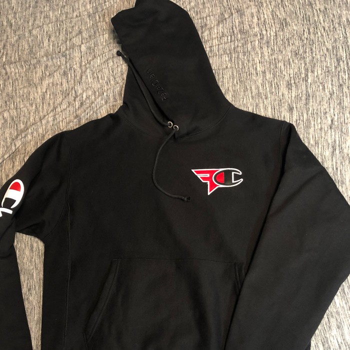 faze clan x champion hoodie heather grey