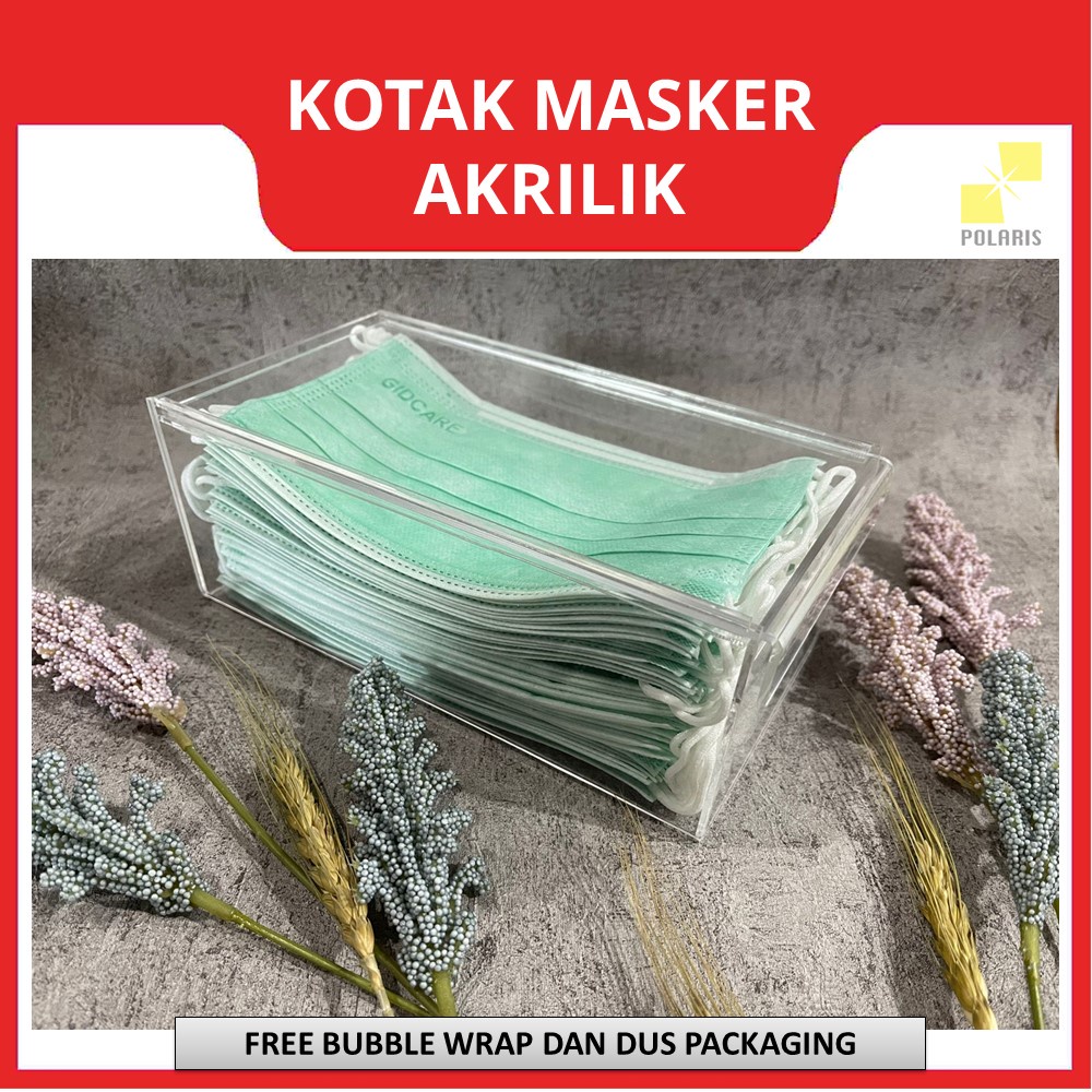 KOTAK MASKER AKRILIK KOTAK PENYIMPANAN MASKER ACRYLIC WADAH MASKER BOX MASKER TRANSPARAN BOX PENYIMPANAN MASKER