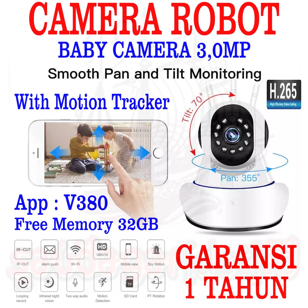 IP KAMERA CAMERA CCTV / BABY CAM / P2P Wifi Rotate / WIRELESS