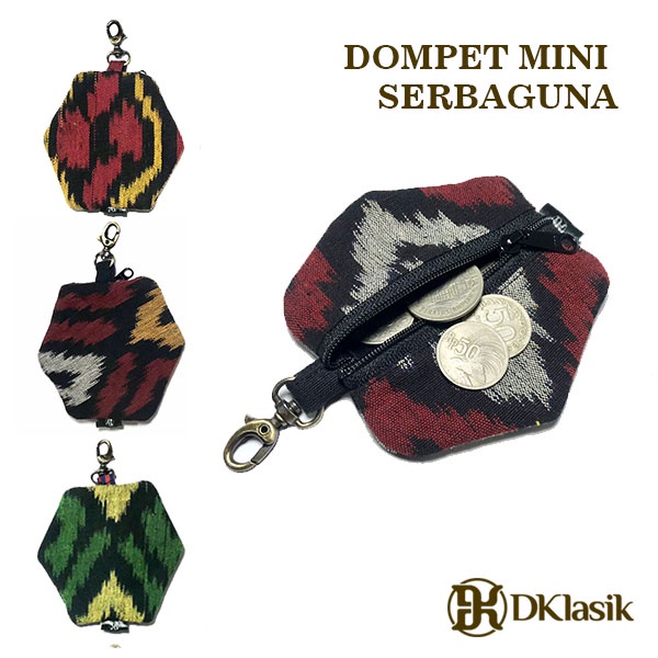 DKLASIK Dompet Koin Tenun Lurik / Dompet Headset Mini Etnik / Dompet Souvenir Nikah ETNIK