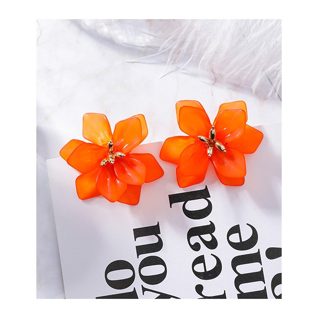 LRC Anting Tusuk Fashion 925 Silver Needle Scrub Flower Earrings F4866X