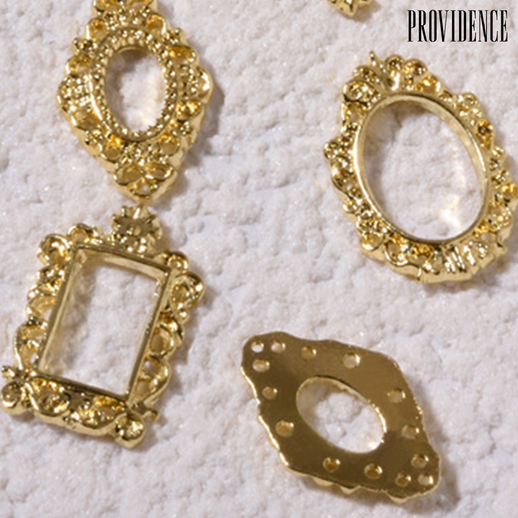 Providence 5pcs / Pak Hiasan Kuku 3d Gaya Vintage Motif Ukiran Hollow Bahan Alloy Untuk Nail Art / Manicure