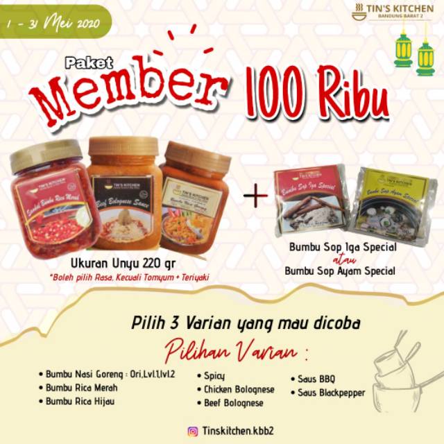 

Bumbu masak PAKET PROMO MEMBER TIN'S KITCHEN