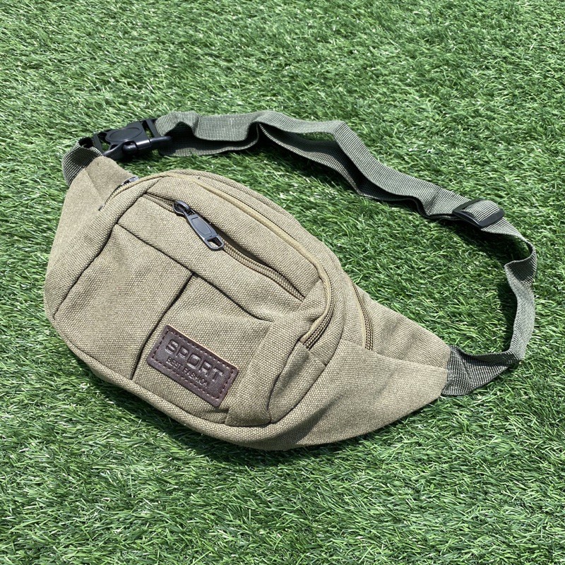 Tas pinggang pria / waist bag kanvas import C-series