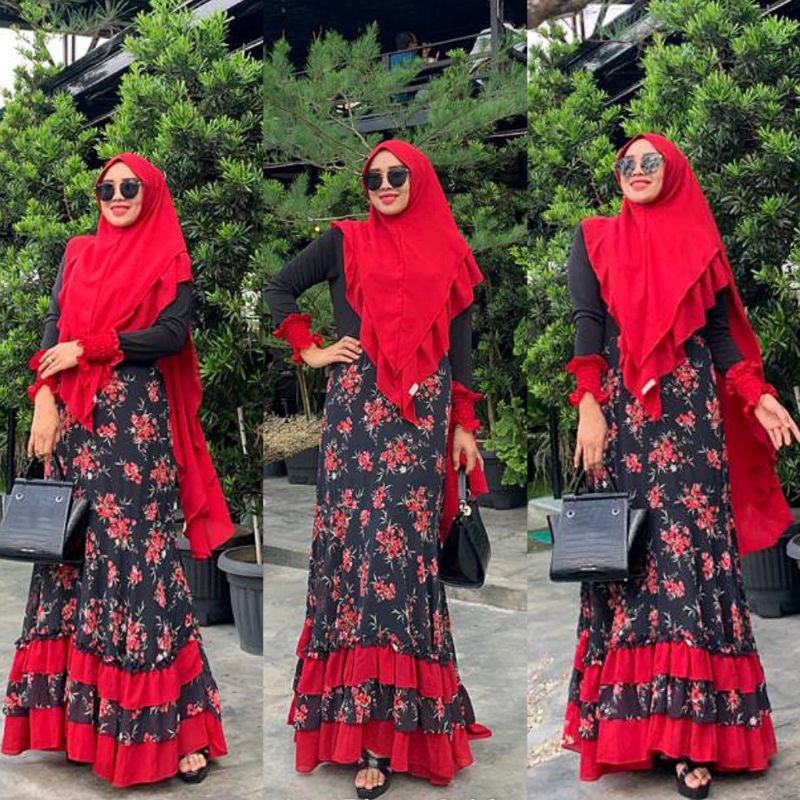 Rosie Flower Set Khimar By Aldisa