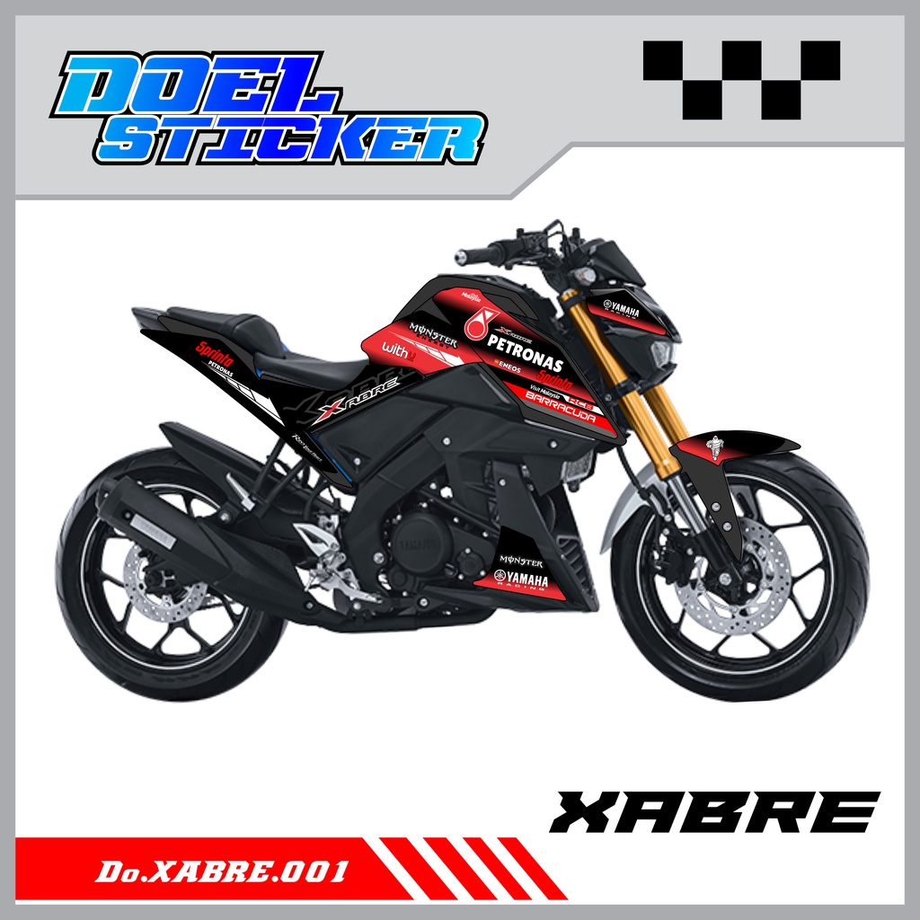 STICKER STRIPING XABRE - STICKER STRIPING LIST VARIASI HOLOGRAM , CROME XABRE DOEL 001