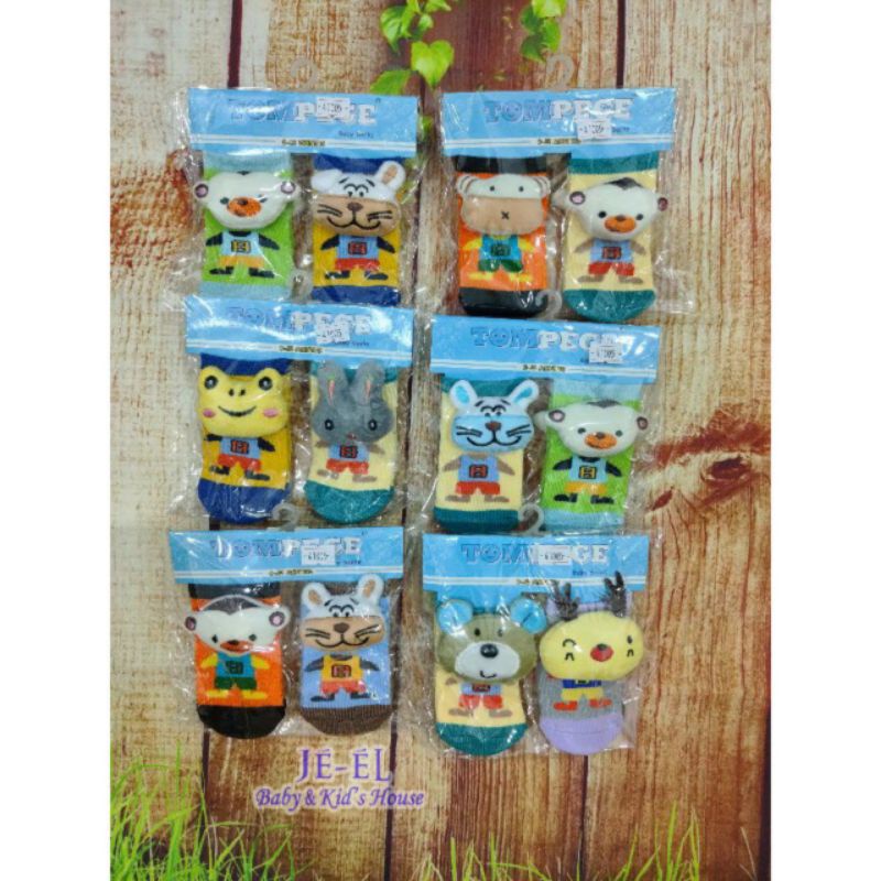 Tompage-Kaos Kaki Bayi Motif Kepala Boneka 2pc