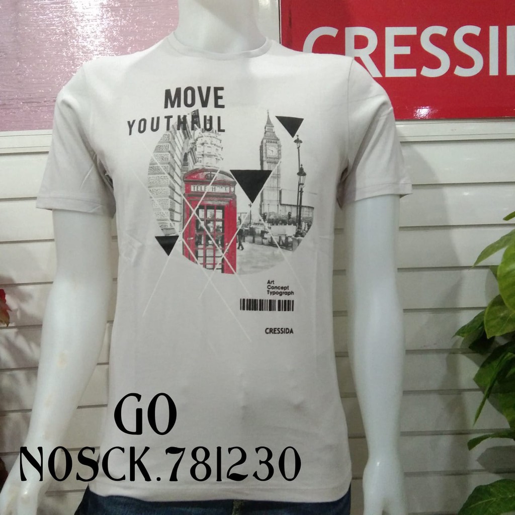 gof CRESSIDA KAOS Pakaian Pria Atasan Kaos Oblong Casual Santai Slimfit Lengan Pendek Original Brand