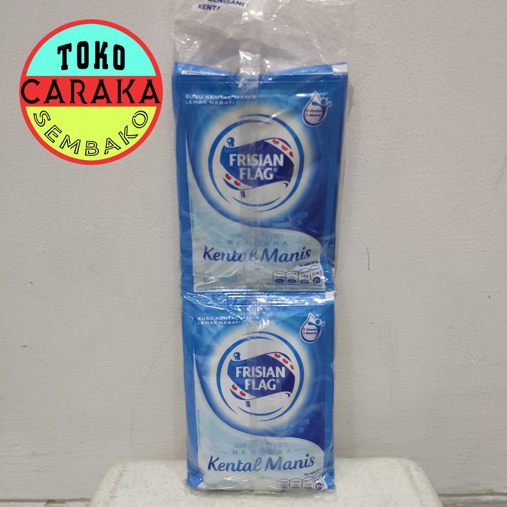 

Frisian Flag Susu Bendera Kental Manis 1 pack isi 6 Sachet @40g - SKM Putih