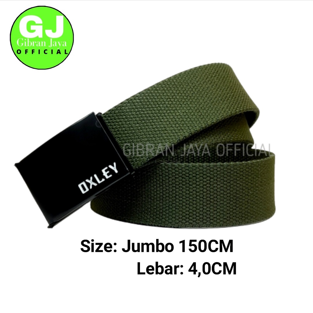 Gesper Ikat Pinggang Size JUMBO 150CM Pria dan Wanita Katun Hitam Polos TEBAL TERMURAH