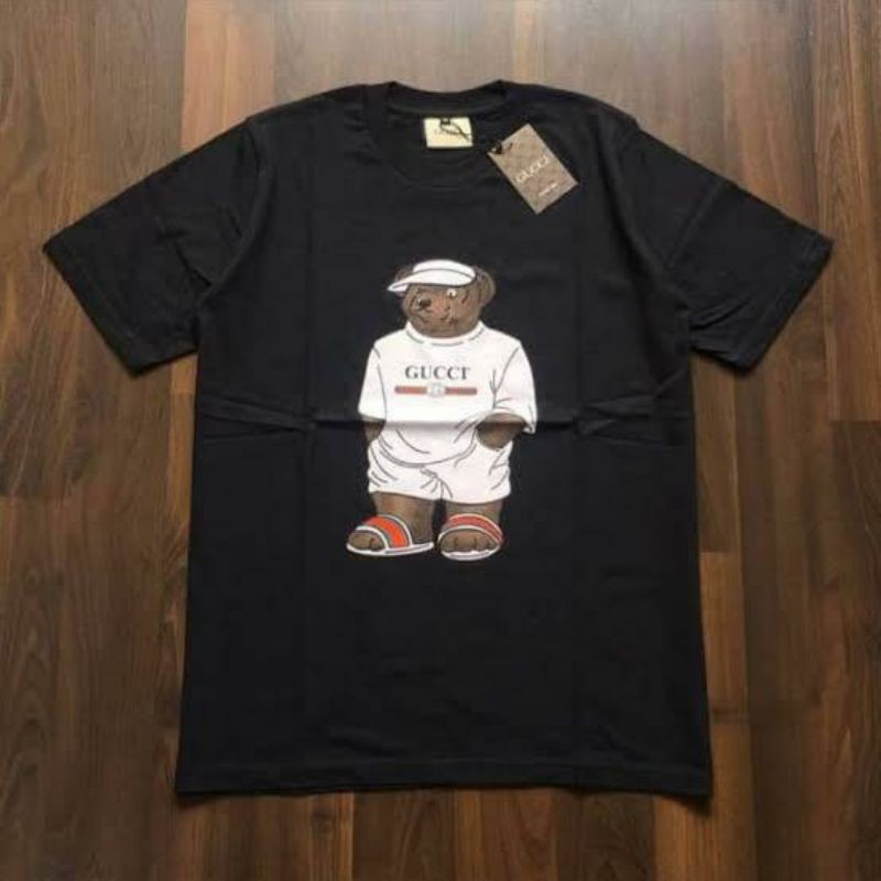 BAJU KAOS TSHIRT PRIA WANITA FASHION GUCCI BEAR BRANDED