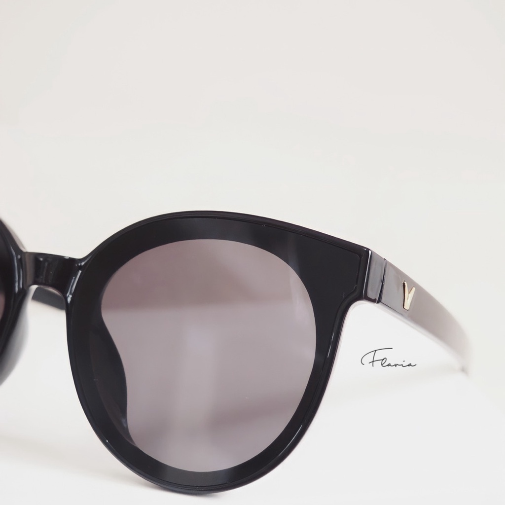 Flavia Eyewear - Kacamata Hitam Peter Round Acetat Anti UV 400