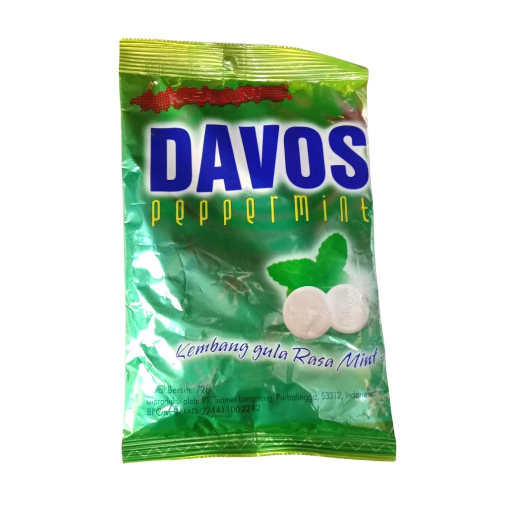 

Permen DAVOS Peppermint Kembang Gula Rasa Mint 72gr