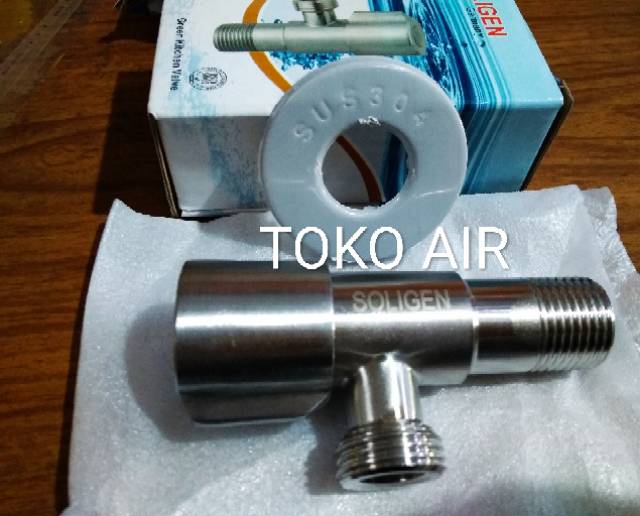 Stop kran soligen /stop kran tunggal stainless sus 304