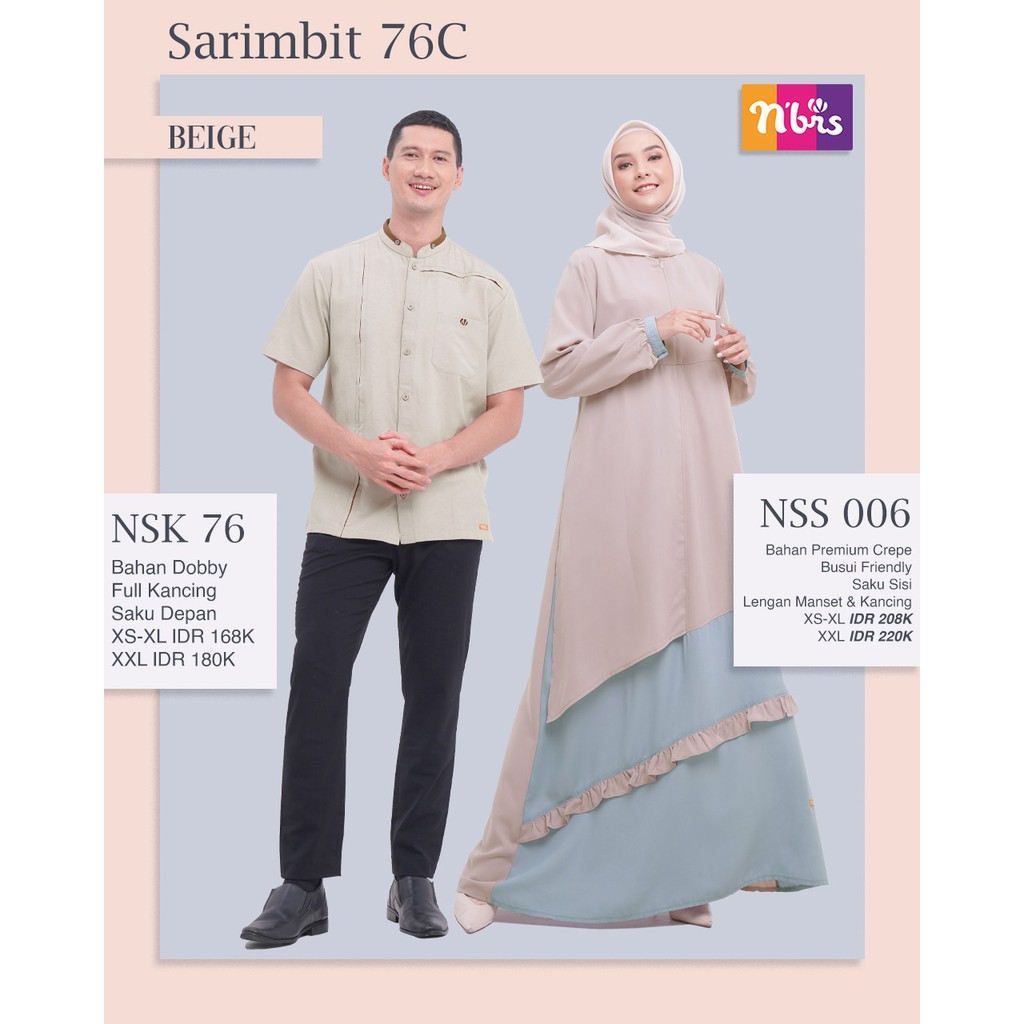 NIBRAS couple 76 C BAHAN DOBBY MIX PREMIUM CREPE SARIMBIT COUPLE DEWASA KEREN [BISA COD]