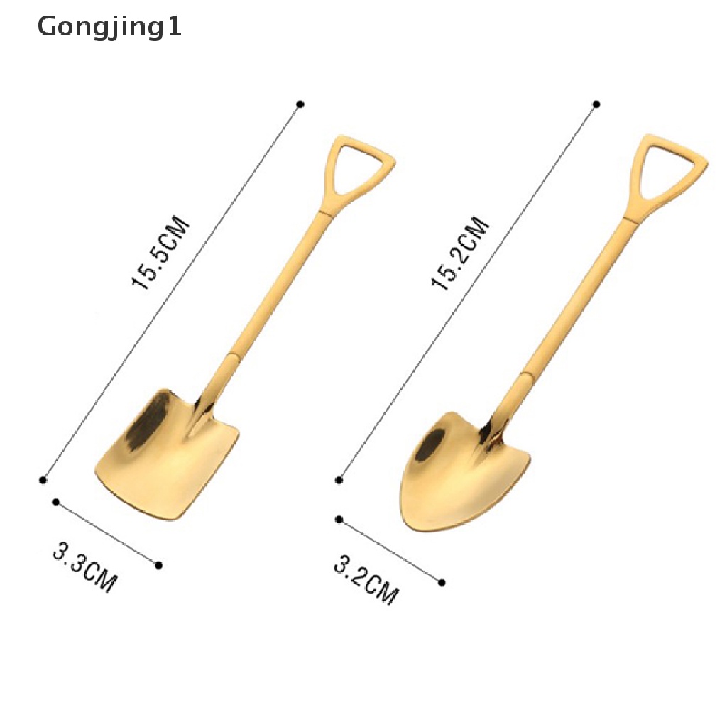 Gongjing1 Sendok Sekop Bahan Stainless Steel Untuk Kopi / Teh / Dessert