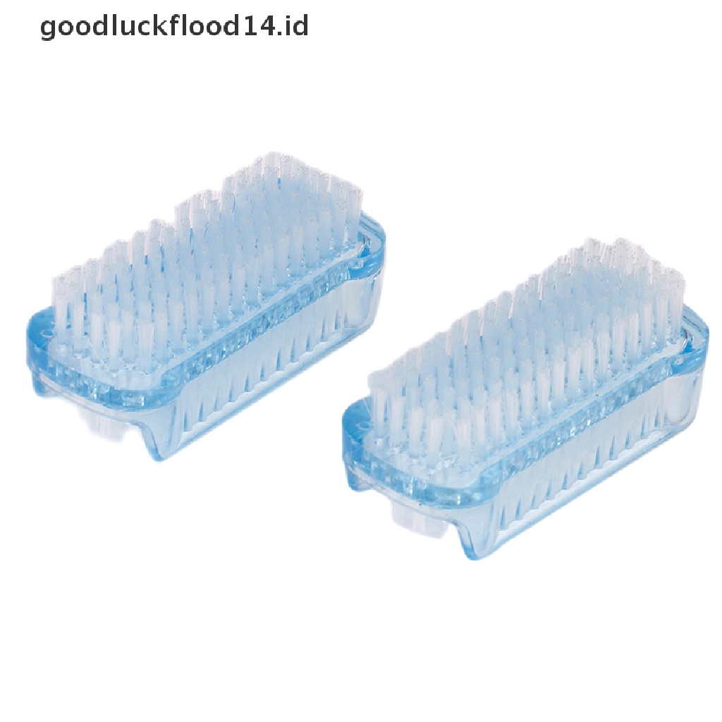 [OOID] Double sided nail cleaning brush clean scrubber scrubbing bristles manicure tool ID