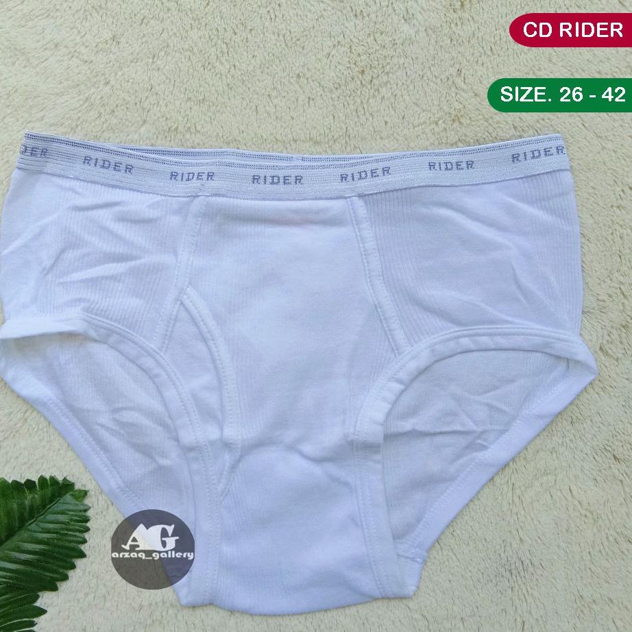 ➻ [ Satuan ] CD Rider 125B | Celana Dalam Pria Dewasa Rider Putih | Sempak Pria | Celana Dalam | Rid