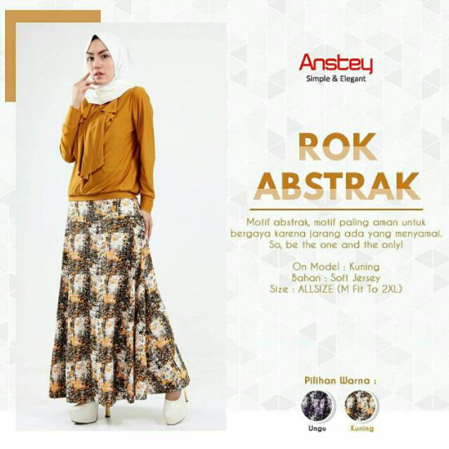 Rok Model Abstrak by Rashan | Rok Payung Motif Abstrak Jersey Branded