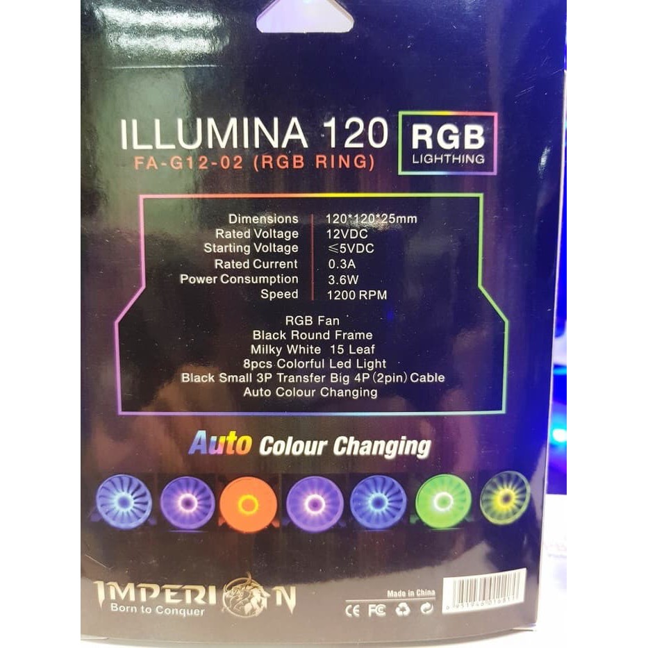 Fan case 12cm Imperion ILLUMINA 120 RGB LED RING AUTO fan casing