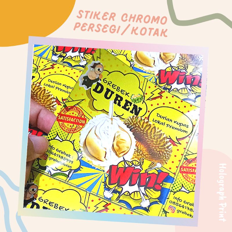 

Cetak stiker label chromo glosy Free Desain bentuk persegi