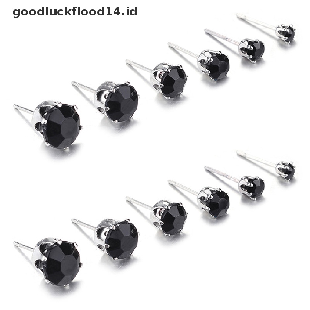 [OOID] 6/12Pairs Crystal Rhinestone Ear Stud Earrings Wedding Earrings Jewelry Gift ID