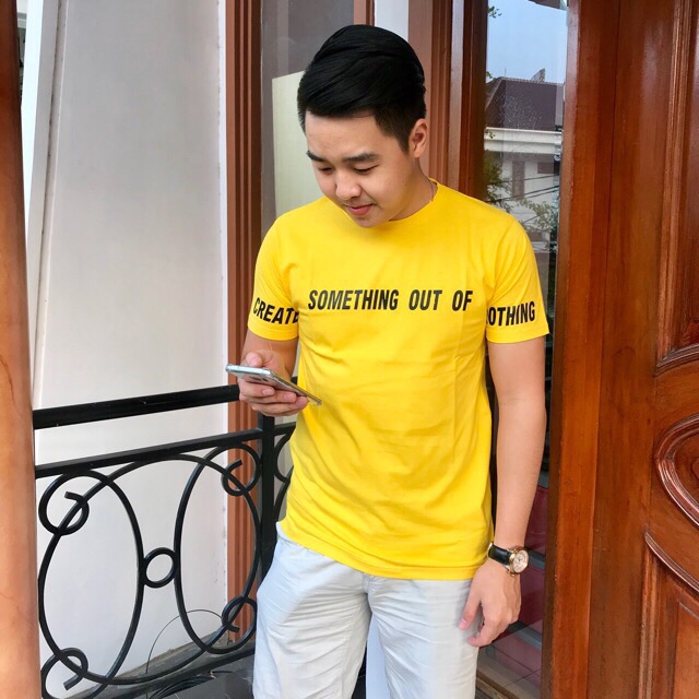 T-shirt / baju pria / kaos cowok / baju ceeate something kuning / kaos create something cowok