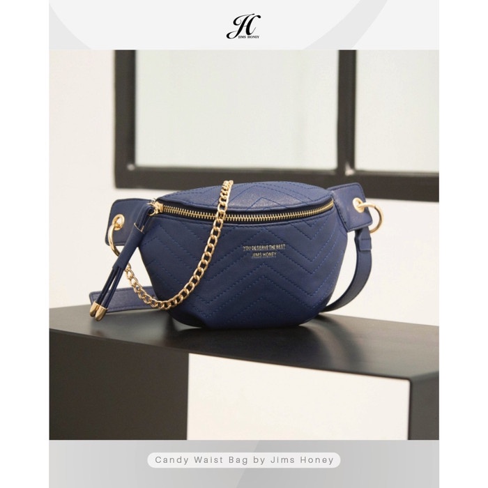 Tas Slempang Wanita Jims Honey Candy Waist Bag Pinggang Biru B8V1 Promo FYP Slingbag Terlaris Style 