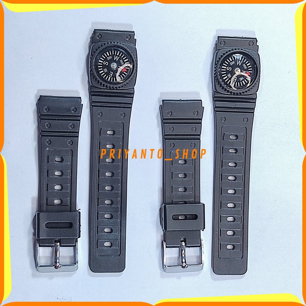 STRAP TALI JAM TANGAN RUBBER KARET CASIO 20MM CALCULATOR CA 53 CA53 RUBBER WATCH BEND TERMURAH MODEL KOMPAS