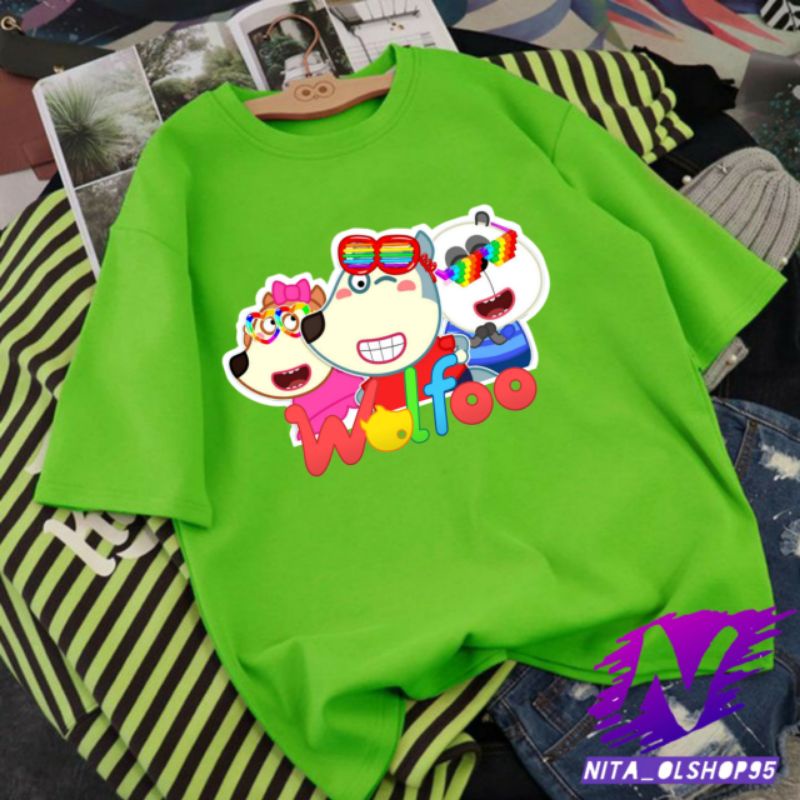 baju anak wolfoo kaos wolfoo luci dan Pando