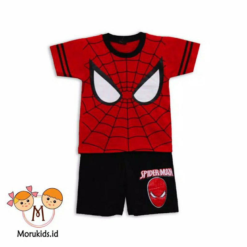 Setelan pendek anak harian spidermen terbaru