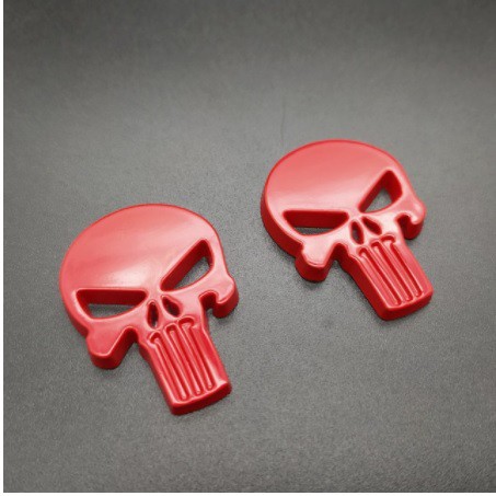 Emblem metal punisher tengkorak Merah 010