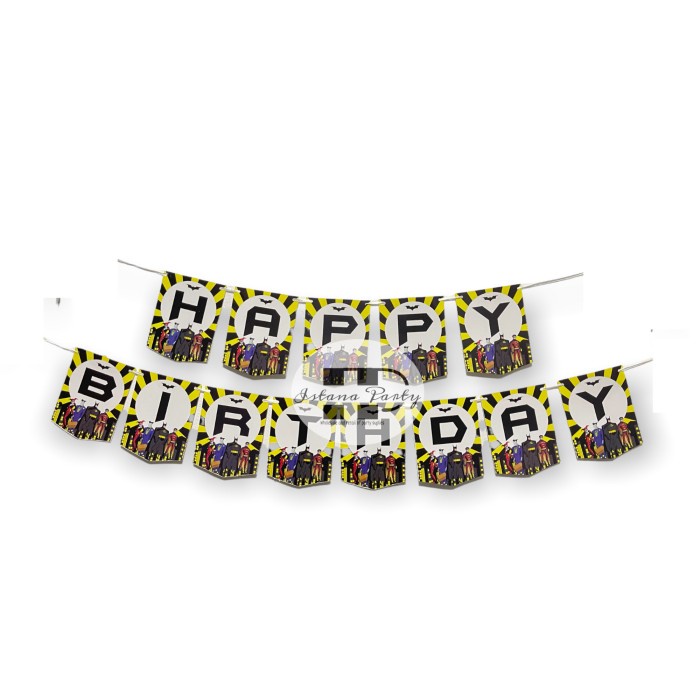 Banner happy birthday / bunting flag ulang tahun batman
