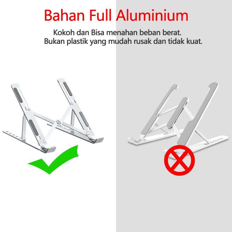 Laptop Stand Holder Portable Dudukan Tablet Aluminium Multifungsi adjustable