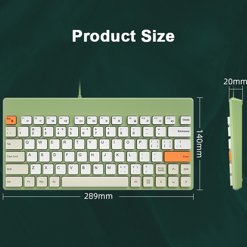 79kunci Keyboard Kabel Keyboard Slim Keyboard Mini Desain Ergonomis USB Wired Silent Keyboard Gaming Kantor