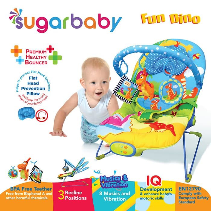 FREE MAKASSAR ONGKIR Sugar Baby Premium Healthy Bouncer Bayi 3 Recline