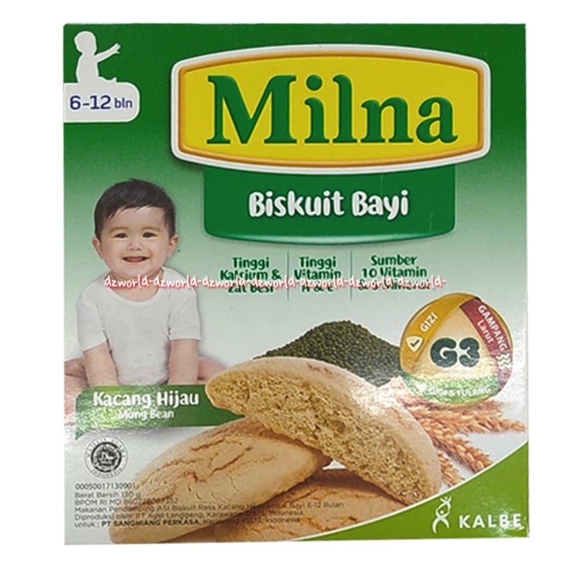 Milna Biskuit Bayi Instan Kacang Hijau Biskuit Rasa Mug Bean 130gr