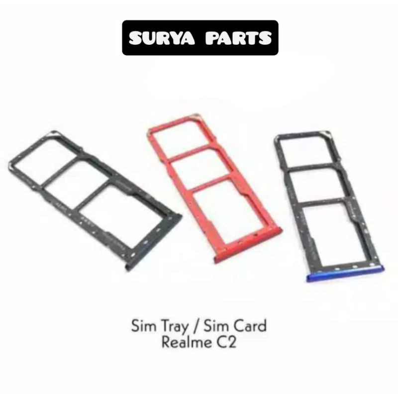 SIMTRAY SLOT SIM CARD TEMPAT KARTU SIM REALME C2 ORIGINAL