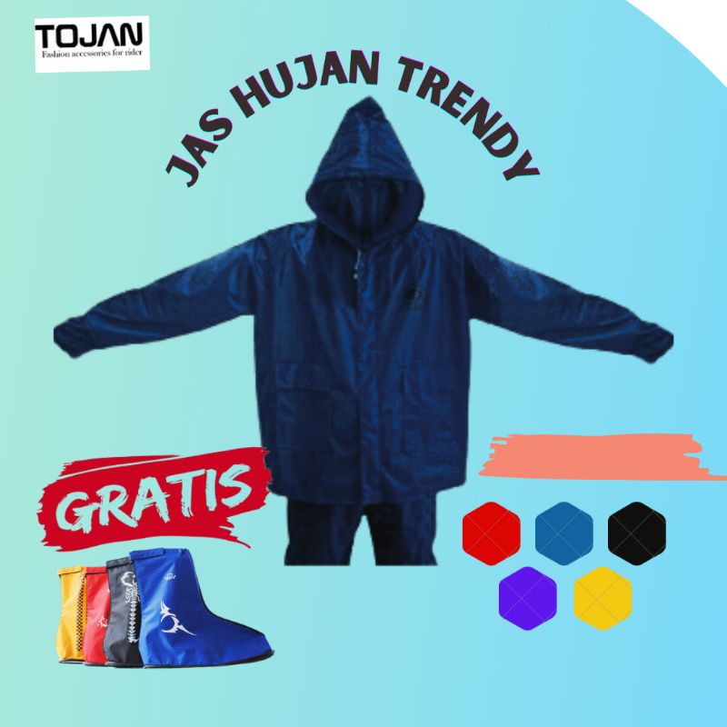 Jas Hujan Tojan / Jas Hujan Motor /Jas Hujan Dewasa / Jas Hujan Stelan Sepatu