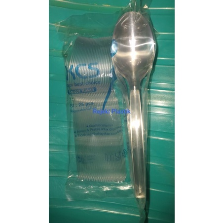 Sendok plastik panjang bening / sendok makan
